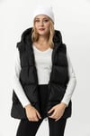 Kadın Kapüşon Detaylı Oversize Şişme Yelek