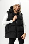 Kadın Kapüşon Detaylı Oversize Şişme Yelek