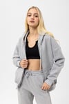 Kadın Kapüşonlu Fermuar Kapamalı Üç İplik Sweatshirt