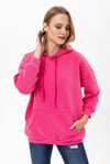 Kadın Kapüşonlu Kanguru Cep Detaylı Üç İplik Sweatshirt