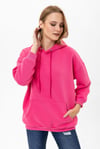 Kadın Kapüşonlu Kanguru Cep Detaylı Üç İplik Sweatshirt