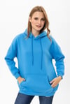 Kadın Kapüşonlu Kanguru Cep Detaylı Üç İplik Sweatshirt