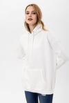 Kadın Kapüşonlu Kanguru Cep Detaylı Üç İplik Sweatshirt