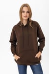 Kadın Kapüşonlu Kanguru Cep Detaylı Üç İplik Sweatshirt