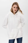 Kadın Kapüşonlu Kanguru Cep Detaylı Üç İplik Sweatshirt