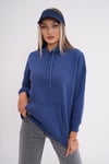 Kadın Kapüşonlu Kanguru Cepli Üç İplik Sweatshirt 245089 -