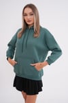 Kadın Kapüşonlu Kanguru Cepli Üç İplik Sweatshirt 245089 -