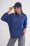 Kadın Kapüşonlu Kanguru Cepli Üç İplik Sweatshirt 245089 -