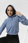 Kadın Kapüşonlu Kısa Sweatshirt