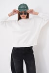 Kadın Kaşkorse Garnili Şardonsuz Üç İplik Sweatshirt 265096 -
