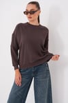 Kadın Kaşkorse Garnili Şardonsuz Üç İplik Sweatshirt 265096 -
