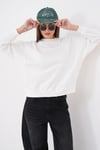 Kadın Kaşkorse Garnili Şardonsuz Üç İplik Sweatshirt 265096 -
