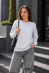 Kadın Kaşkorse Garnili Şardonsuz Üç İplik Sweatshirt 265096 -