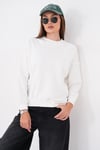 Kadın Kaşkorse Garnili Şardonsuz Üç İplik Sweatshirt 265096 -