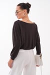 Kadın Kayık Yaka Eteği Pileli Modal Sweatshirt 265201 -