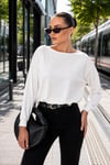 Kadın Kayık Yaka Eteği Pileli Modal Sweatshirt 265201 -