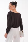 Kadın Kayık Yaka Eteği Pileli Modal Sweatshirt 265201 -