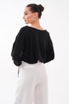 Kadın Kayık Yaka Eteği Pileli Modal Sweatshirt 265201 -