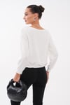 Kadın Kayık Yaka Eteği Pileli Modal Sweatshirt 265201 -