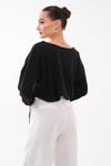 Kadın Kayık Yaka Eteği Pileli Modal Sweatshirt 265201 -