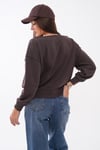 Kadın Kayık Yaka London Baskılı Sweatshirt 265114 -