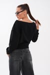 Kadın Kayık Yaka London Baskılı Sweatshirt 265114 -