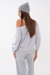 Kadın Kayık Yaka London Baskılı Sweatshirt 265114 -