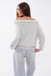 Kadın Kayık Yaka Şardonsuz Üç İplik Sweatshirt 265095 -