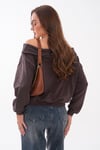 Kadın Kayık Yaka Şardonsuz Üç İplik Sweatshirt 265095 -