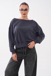Kadın Kayık Yaka Sweatshirt 265115 -