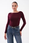 Kadın Kayık Yaka Uzun Kol Bluz 265200 -
