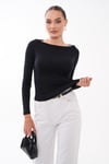 Kadın Kayık Yaka Uzun Kol Bluz 265200 -