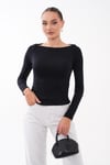 Kadın Kayık Yaka Uzun Kol Bluz 265200 -