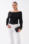 Kadın Kayık Yaka Vorteks Yarasa Bluz 265085 -