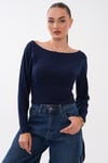 Kadın Kayık Yaka Vorteks Yarasa Bluz 265085 -