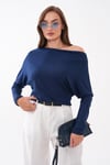 Kadın Kayık Yaka Yarasa Kol Bluz 265074 -