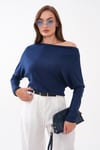 Kadın Kayık Yaka Yarasa Kol Bluz 265074 -