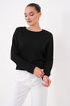 Kadın Kayık Yaka Yarasa Kol Modal Sweatshirt 265139 -