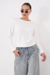 Kadın Kayık Yaka Yarasa Kol Modal Sweatshirt 265139 -