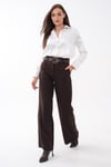 Kadın Kemer Detaylı Bol Paça Pantolon 260577 - 265228