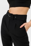 Kadın Kemerli Dar Paça Kumaş Pantolon 240102 -