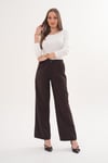 Kadın Kemerli Dar Paça Kumaş Pantolon 260116 -