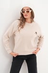Kadın Kirpi Nakışlı Selanik Örme Sweatshirt 255075 -