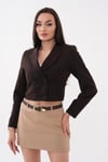 Kadın Kısa Düğme Kapamalı Blazer Ceket 250218 - 260314