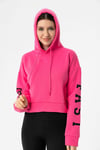 Kadın Kolları Baskılı Kapüşonlu Kısa Sweatshirt 235010 -