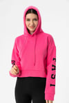 Kadın Kolları Baskılı Kapüşonlu Kısa Sweatshirt 235010 -
