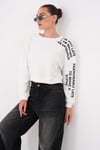 Kadın Kolu Baskı Detaylı Oversize Kısa Sweatshirt 265140 -
