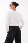 Kadın Kolu Baskı Detaylı Oversize Kısa Sweatshirt 265140 -
