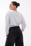 Kadın Kolu Baskı Detaylı Oversize Kısa Sweatshirt 265140 -