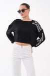 Kadın Kolu Baskı Detaylı Oversize Kısa Sweatshirt 265140 -